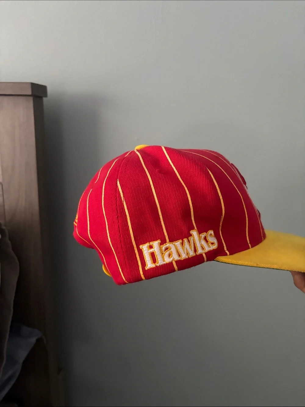 Atlanta Hawks Red & Yellow Pinstripe Snapback Hat